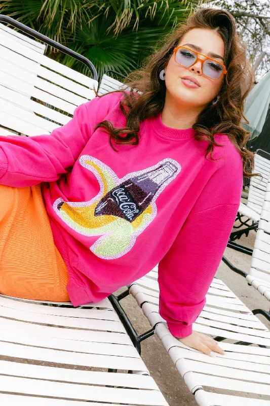 Hot Pink Banana Coca-Cola® Bottle Sweatshirt