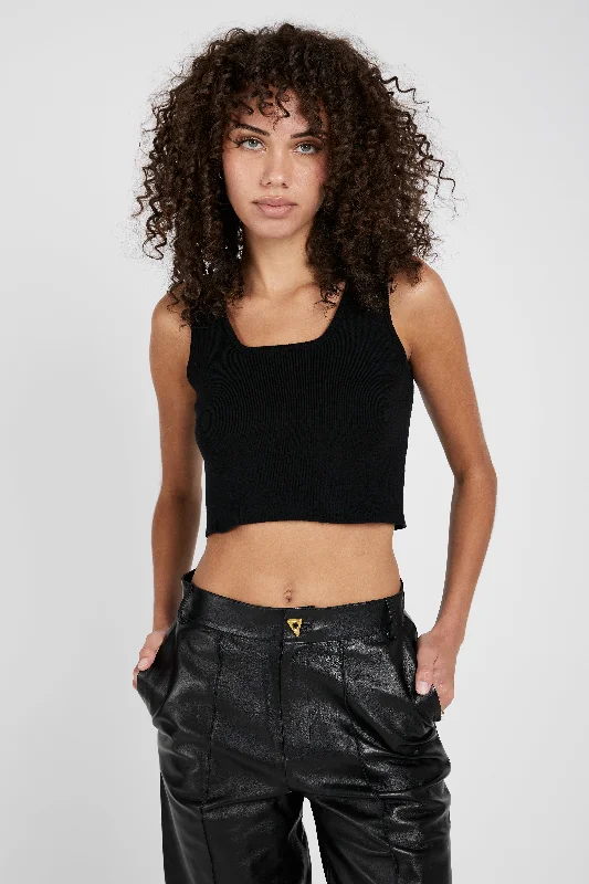 Jones Knit Sleeveless Top in Black