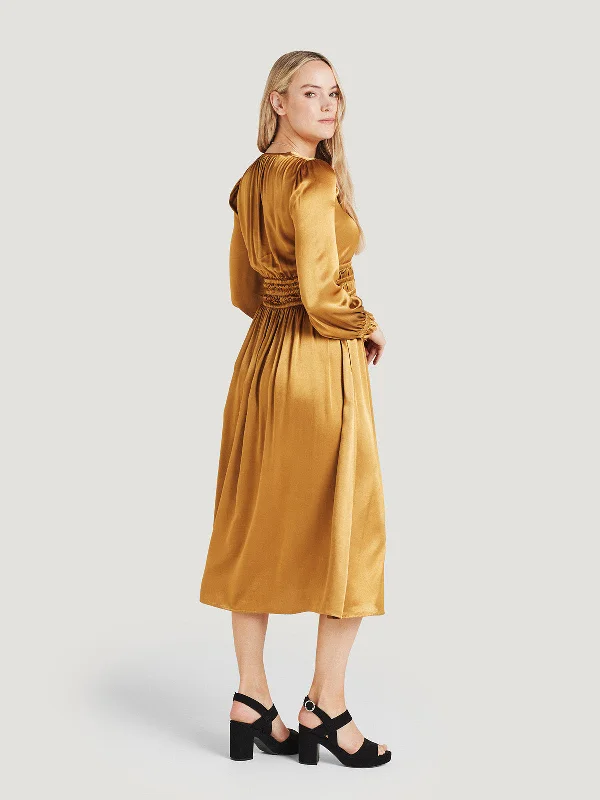 Juanita Lenzing™ EcoVero™ Satin Dress - Gold