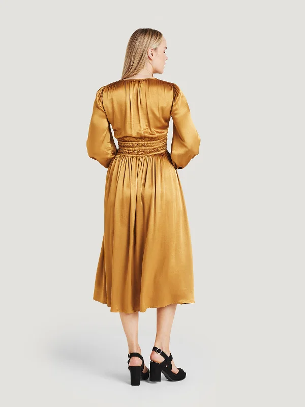 Juanita Lenzing™ EcoVero™ Satin Dress - Gold