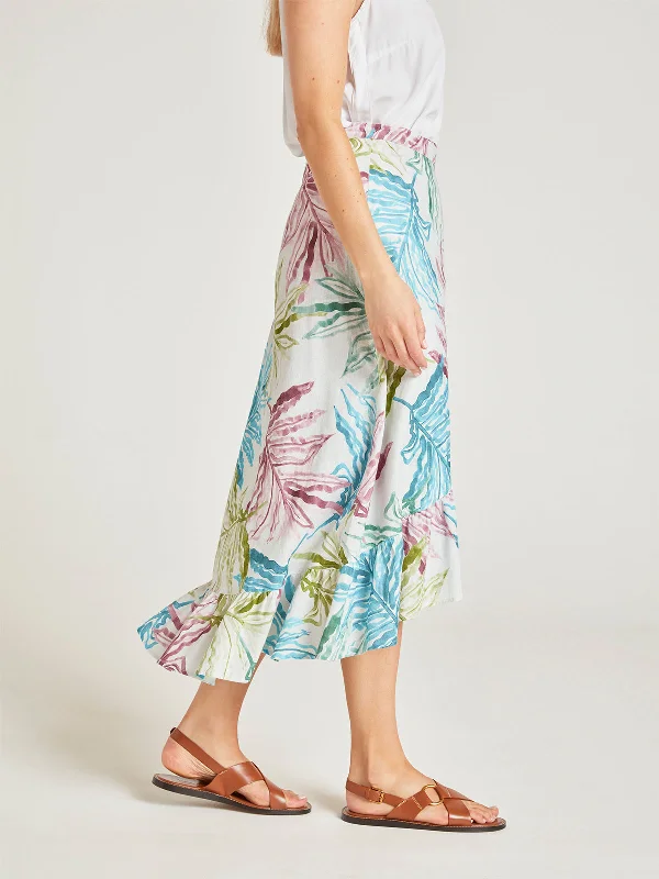 Laurel Hemp Watercolour Wrap Midi Skirt - Multi