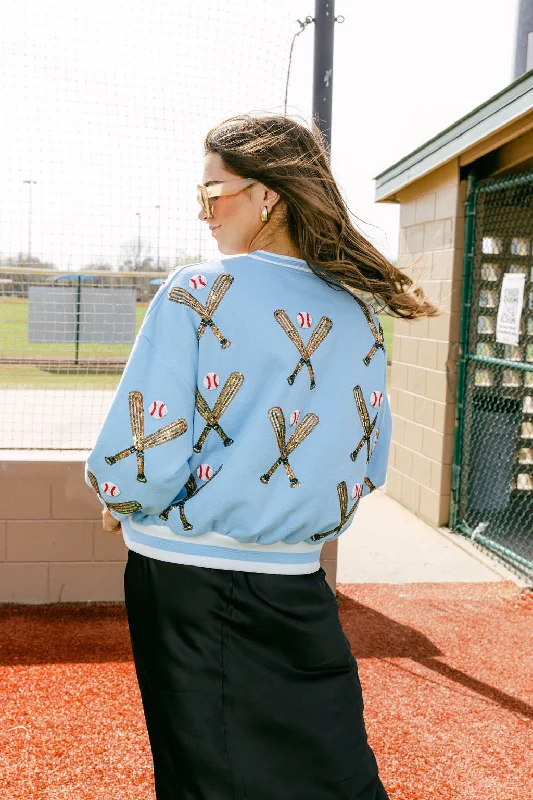 Light Blue Scattered Baseball Bat Sweatshirt