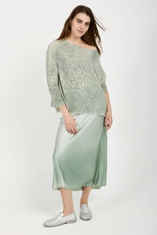 Light Cashmere Poncho in Jade