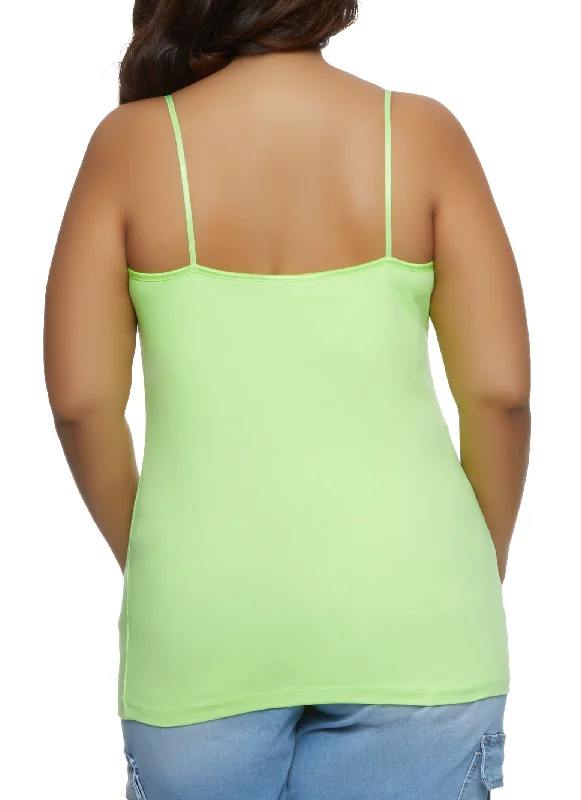 Plus Size Basic Cotton Scoop Neck Cami