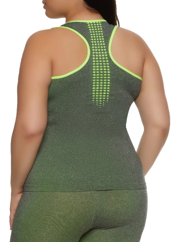 Plus Size Seamless Strong Graphic Racerback Tank Top