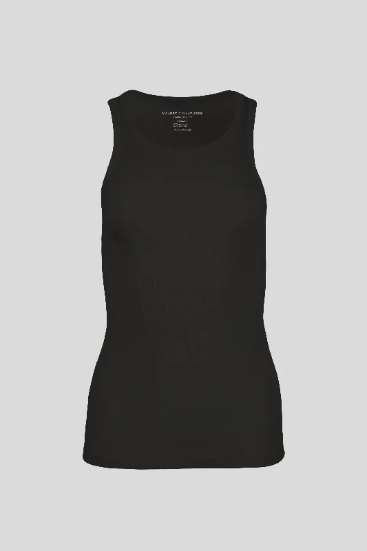 Majestic Filatures Lyocell Cotton Baby Rib Tank Black