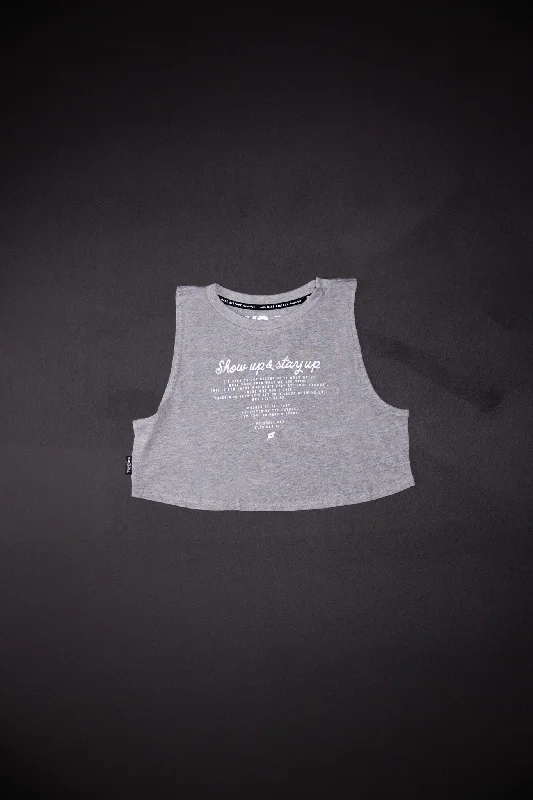 MAKE HISTORY CROP TANK - GREY