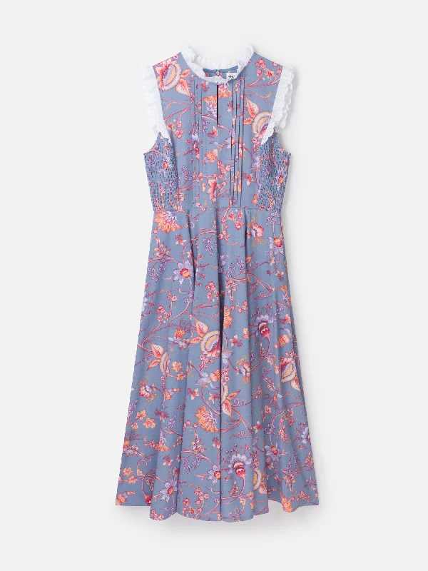 Meadow Tencel™ Floral Dress - Denim Blue