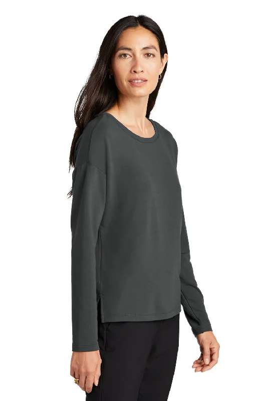 Mercer+Mettle Womens Stretch Drop Shoulder Wide Crewneck Sweatshirt - Anchor Grey