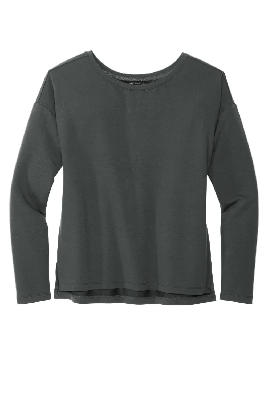 Mercer+Mettle Womens Stretch Drop Shoulder Wide Crewneck Sweatshirt - Anchor Grey