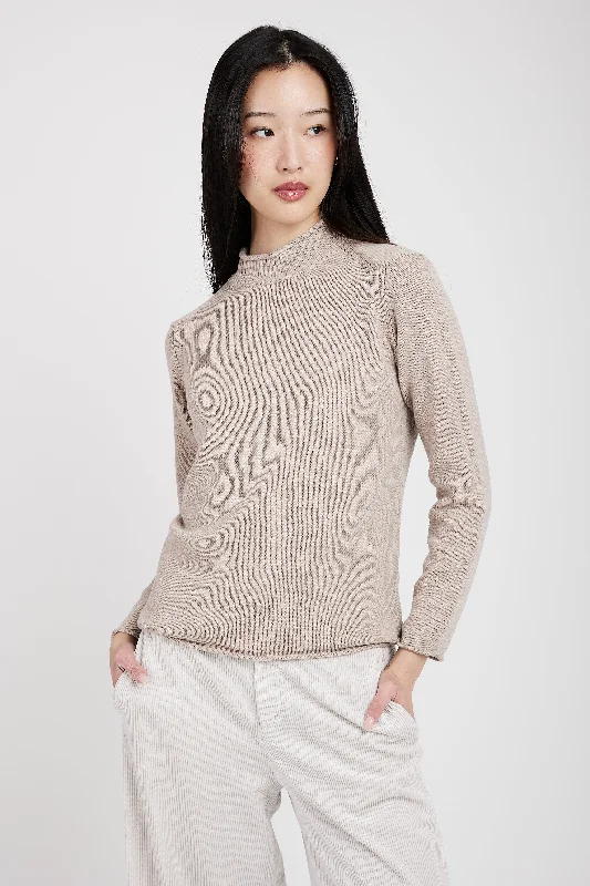 Mock Neck Sweater in Sand