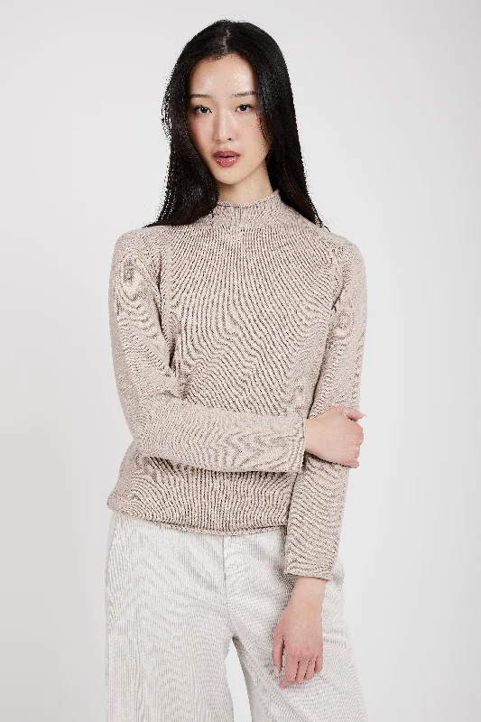 Mock Neck Sweater in Sand