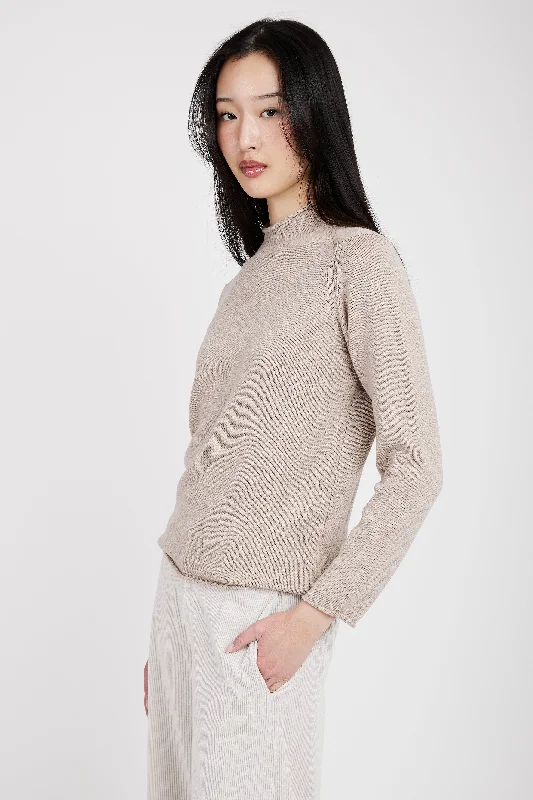 Mock Neck Sweater in Sand