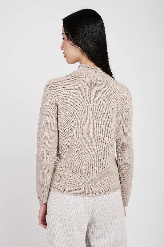 Mock Neck Sweater in Sand