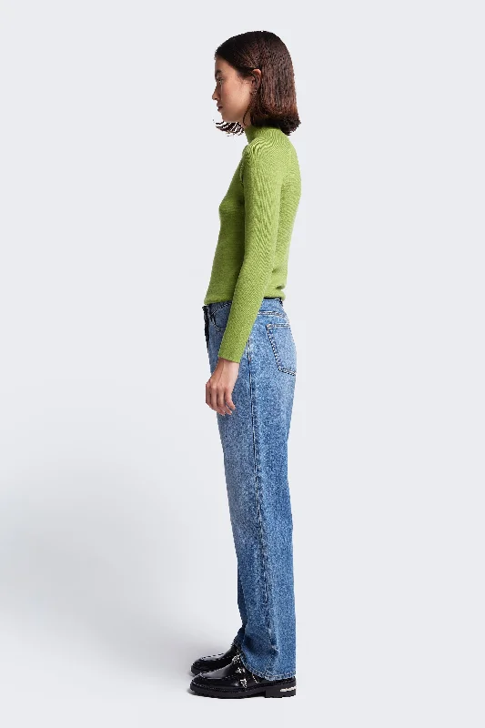 Monument Mock Neck Sweater Apple Green