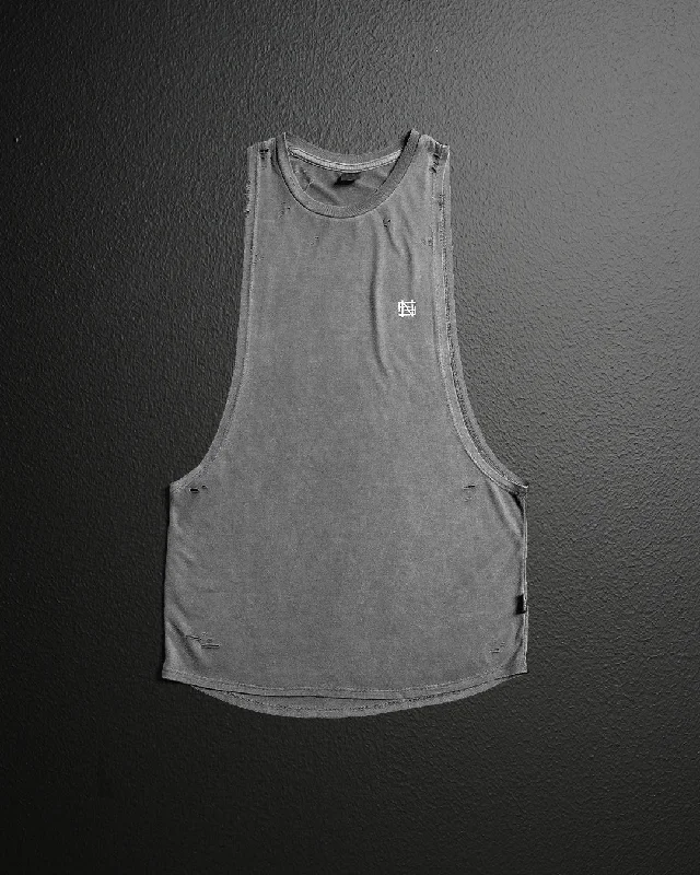 MOTO DISTRESSED BRO TANK - BLACK