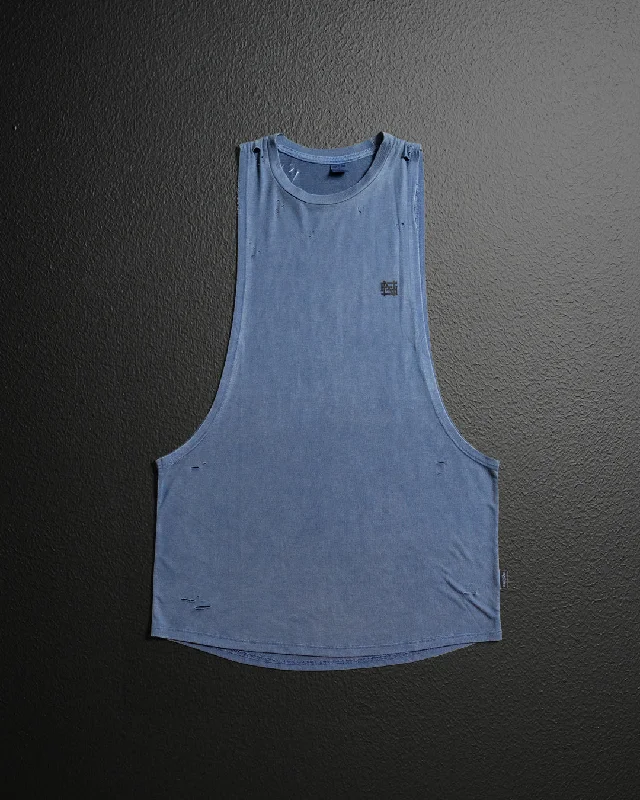 MOTO DISTRESSED BRO TANK - BLUE