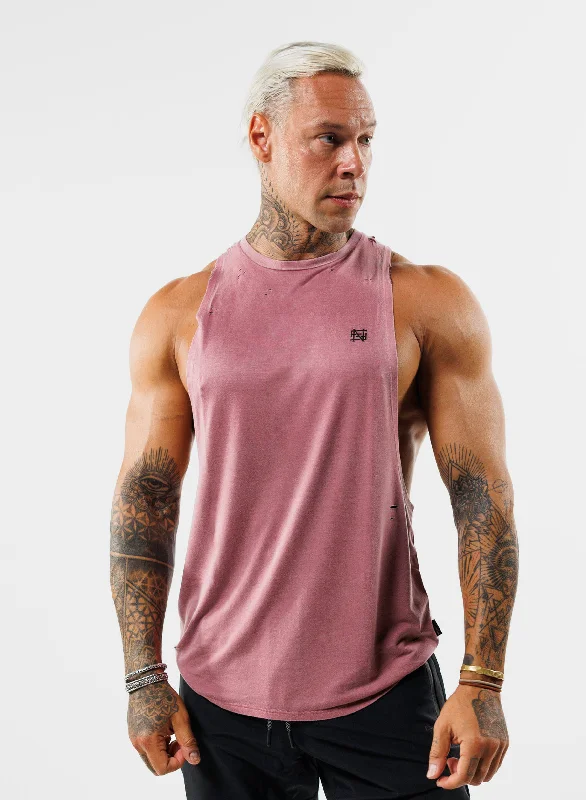 MOTO DISTRESSED BRO TANK - MAROON