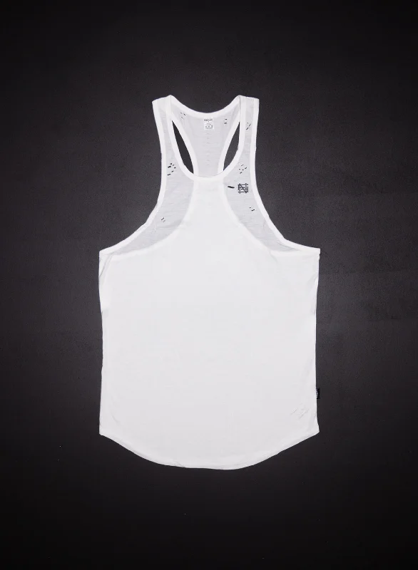 MOTO DISTRESSED STRINGER - WHITE