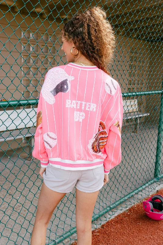 Neon Pink Batter Up Queen Sweatshirt