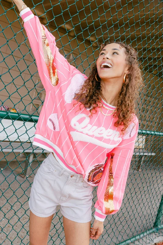 Neon Pink Batter Up Queen Sweatshirt