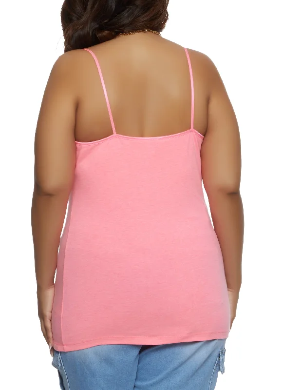 Plus Size Basic Cotton Scoop Neck Cami