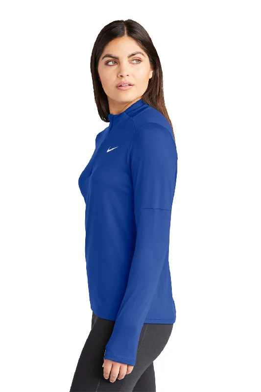 Nike Womens Element Dri-Fit Moisture Wicking 1/4 Zip Sweatshirt - Royal Blue