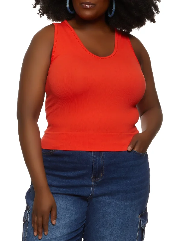 Plus Size Basic Seamless Tank Top