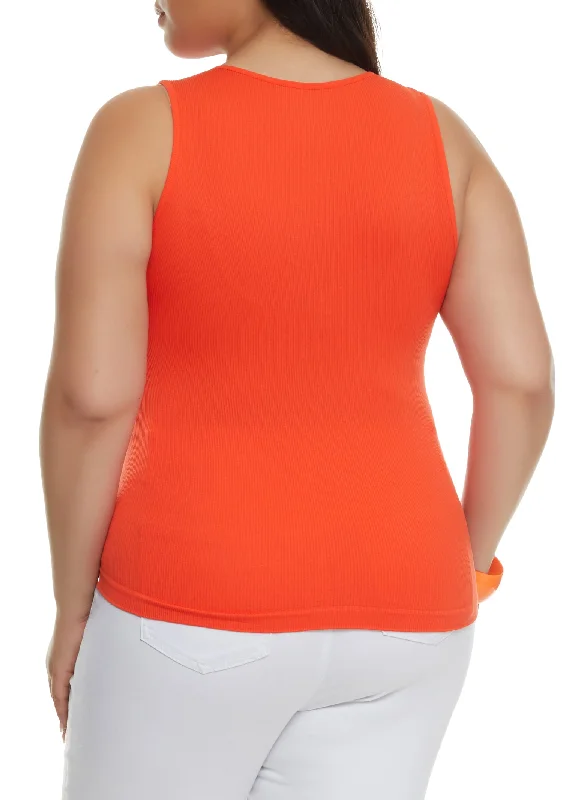 Plus Size Seamless Cut Out Tank Top