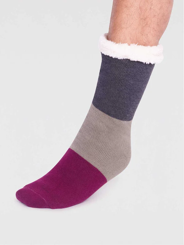 Orion Organic Cotton Cabin Socks - Dark Grey Marle