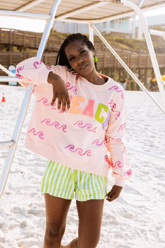 Peach Wave & 'Beach' Sweatshirt