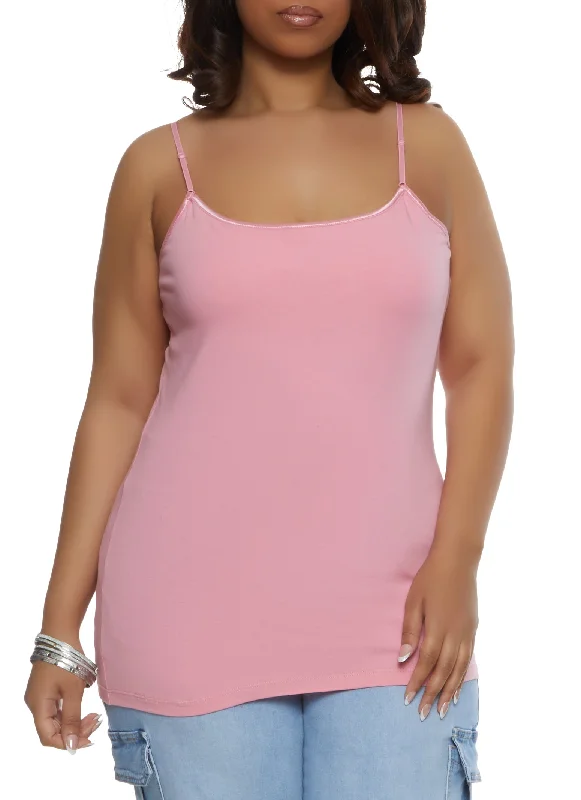 Plus Size Basic Cotton Scoop Neck Cami