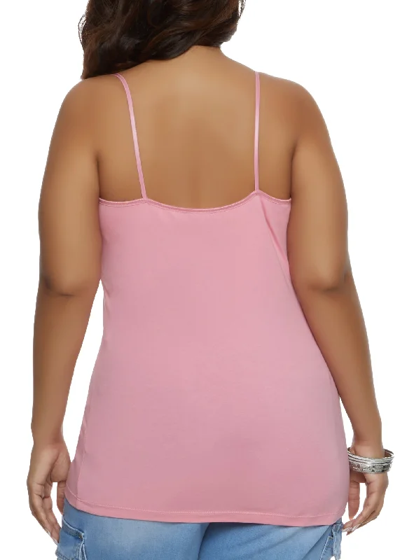 Plus Size Basic Cotton Scoop Neck Cami