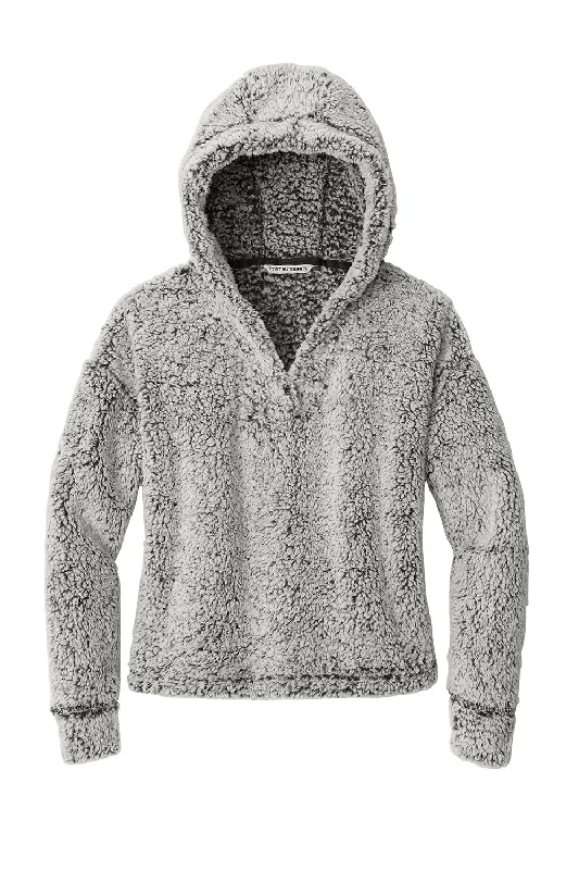 Port Authority Womens Cozy Sherpa Fleece Hooded Sweatshirt Hoodie - Heather Grey