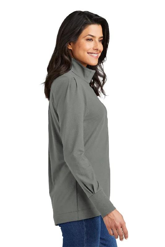 Port Authority Womens Fairway 1/4 Zip Sweatshirt - Shadow Grey