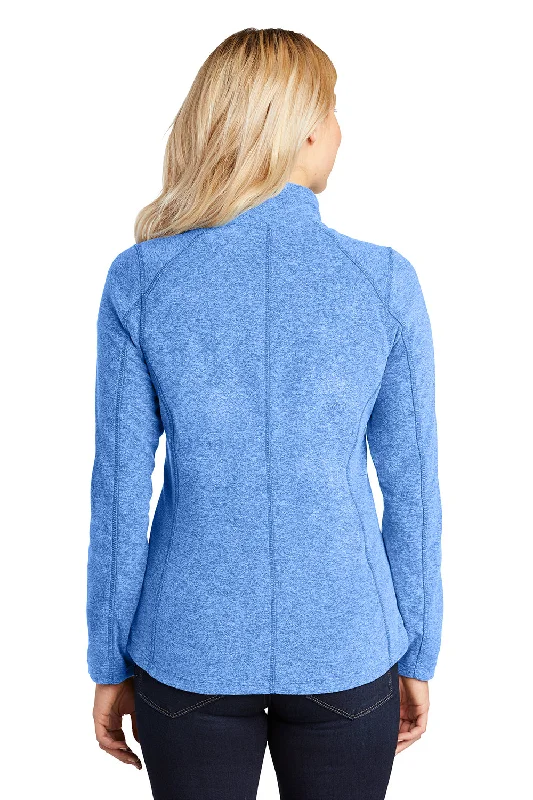 Port Authority Womens Pill Resistant Heather Microfleece Full Zip Sweatshirt - Heather Light Royal Blue