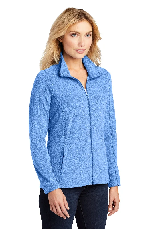 Port Authority Womens Pill Resistant Heather Microfleece Full Zip Sweatshirt - Heather Light Royal Blue