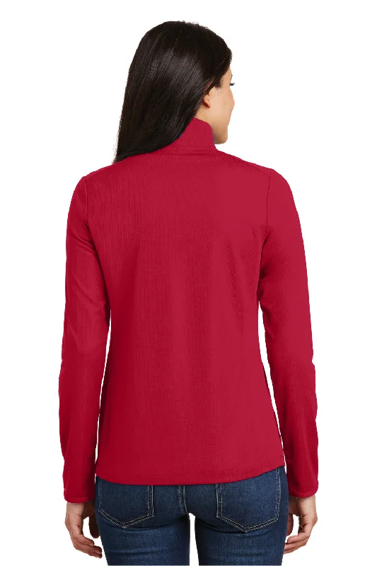 Port Authority Womens Moisture Wicking 1/4 Zip Sweatshirt - Rich Red - Closeout