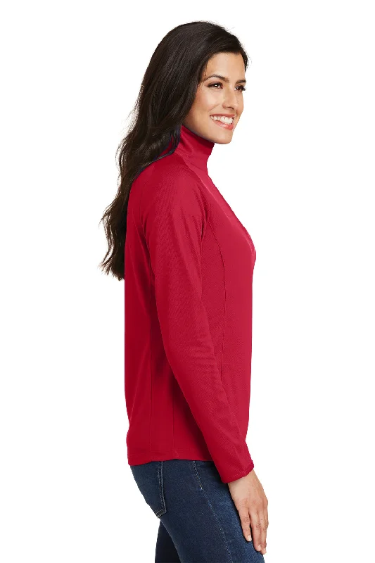 Port Authority Womens Moisture Wicking 1/4 Zip Sweatshirt - Rich Red - Closeout