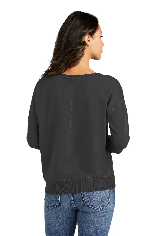 Port & Company Womens Beach Wash Garment Dyed V-Neck Sweatshirt - Coal Grey