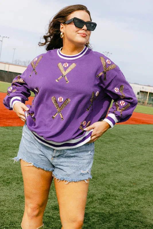 Purple Scattered Baseball Bat Sweatshirt