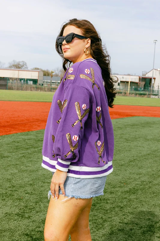 Purple Scattered Baseball Bat Sweatshirt