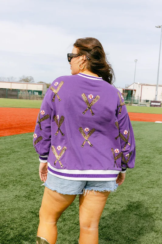 Purple Scattered Baseball Bat Sweatshirt