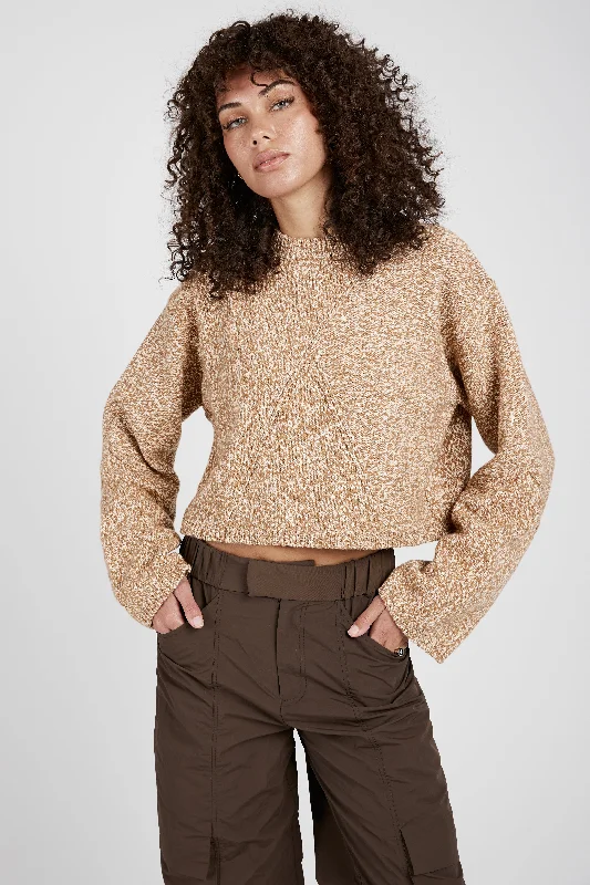 Randall Cropped Sweater in Marzipan