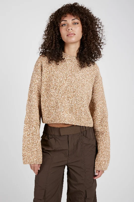 Randall Cropped Sweater in Marzipan