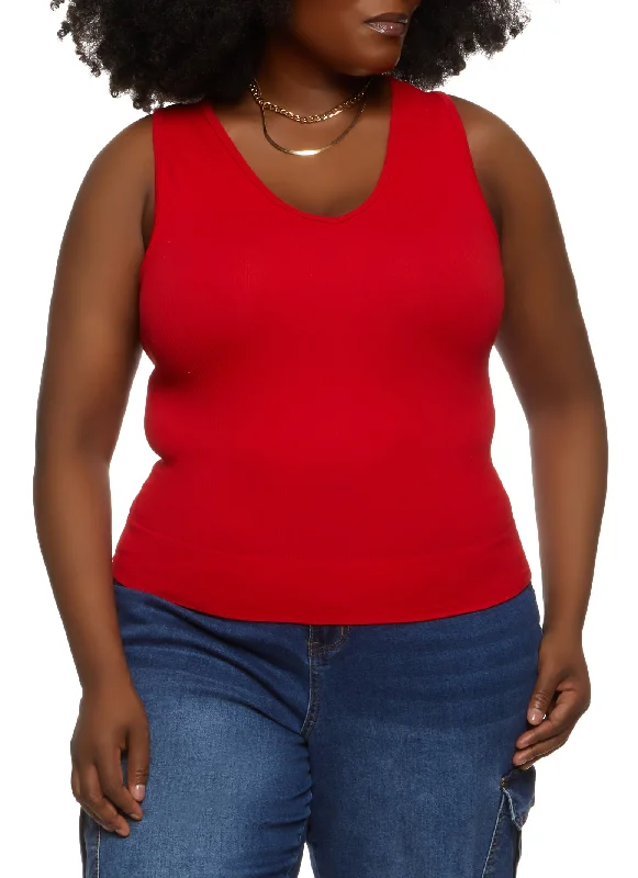 Plus Size Basic Seamless Tank Top