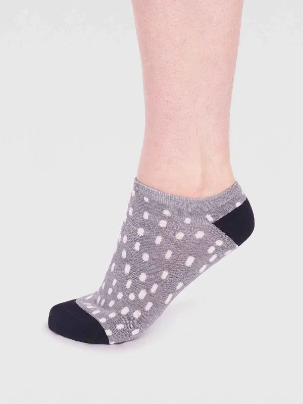 Serena Bamboo Spot Trainer Sock - Grey Marle