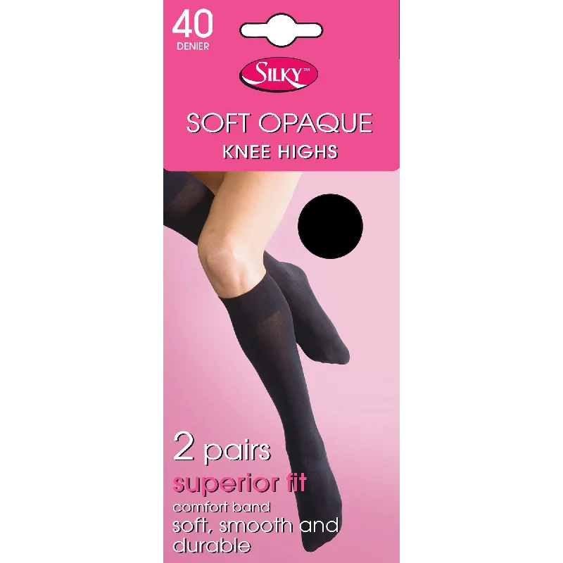 Silky Womens/Ladies Opaque 40 Denier Knee Highs (2 Pairs)