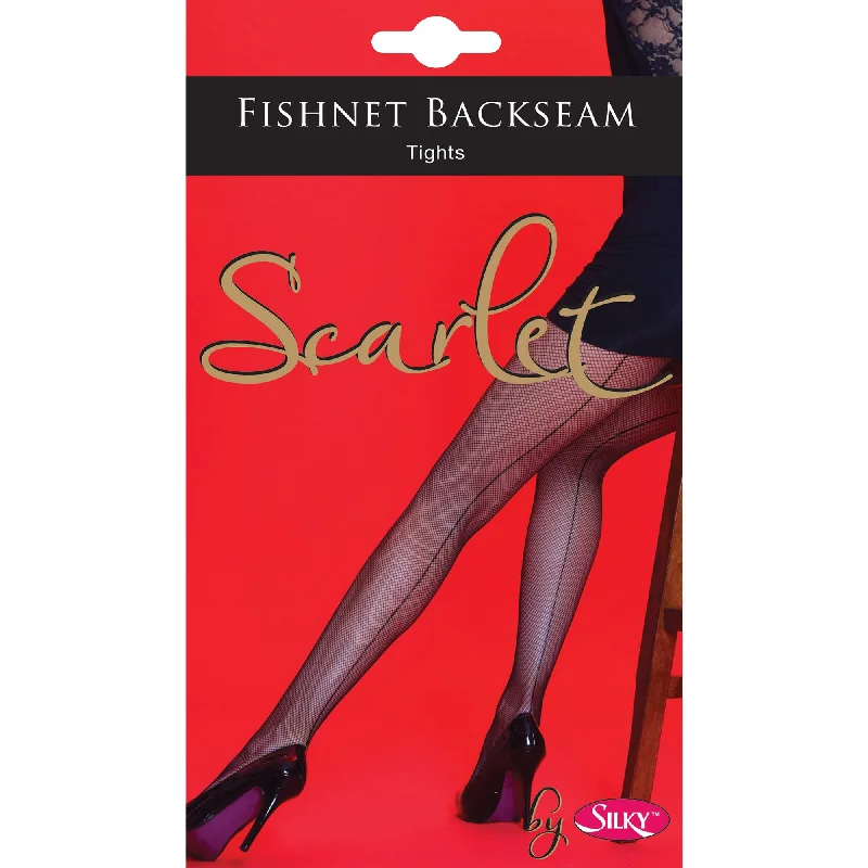 Silky Womens/Ladies Scarlet Backseam Fishnet Tights (1 Pair)