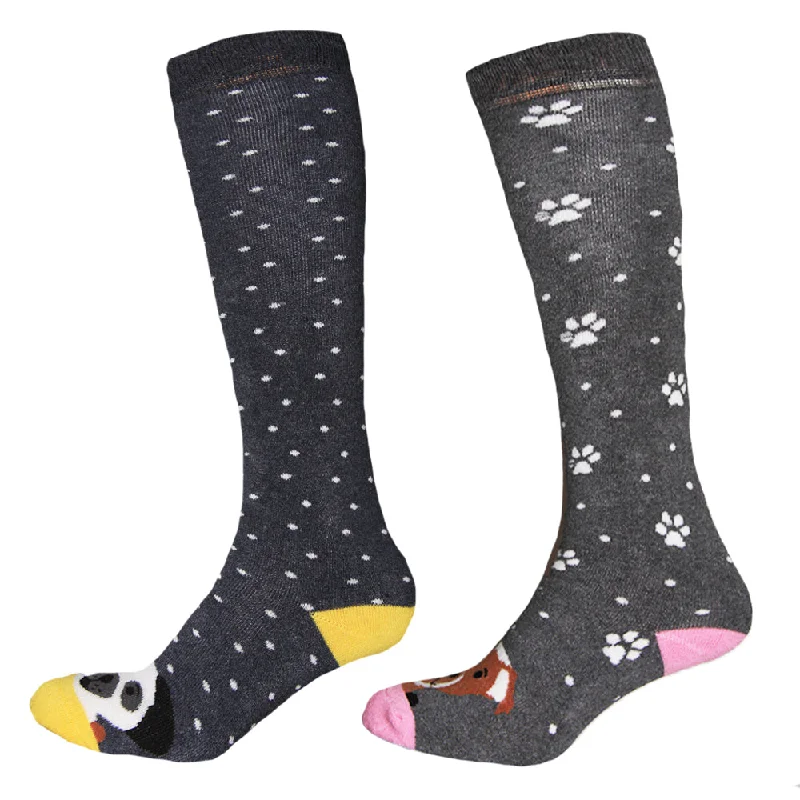 Simply Essentials Womens/Ladies Dogs Welly Socks (Pack Of 2)